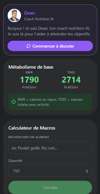 Calculateur de metabolisme