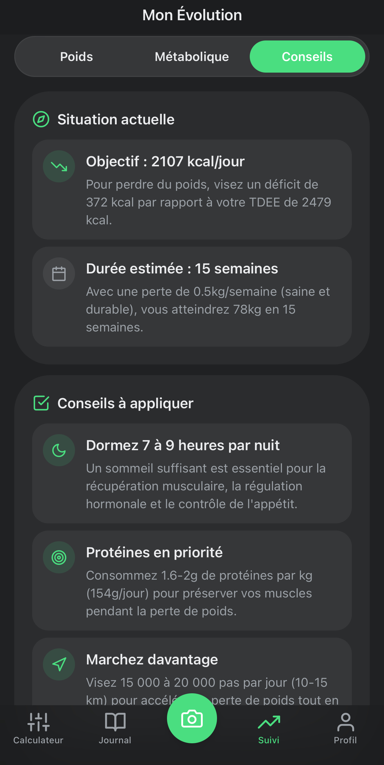 Conseils personnalises