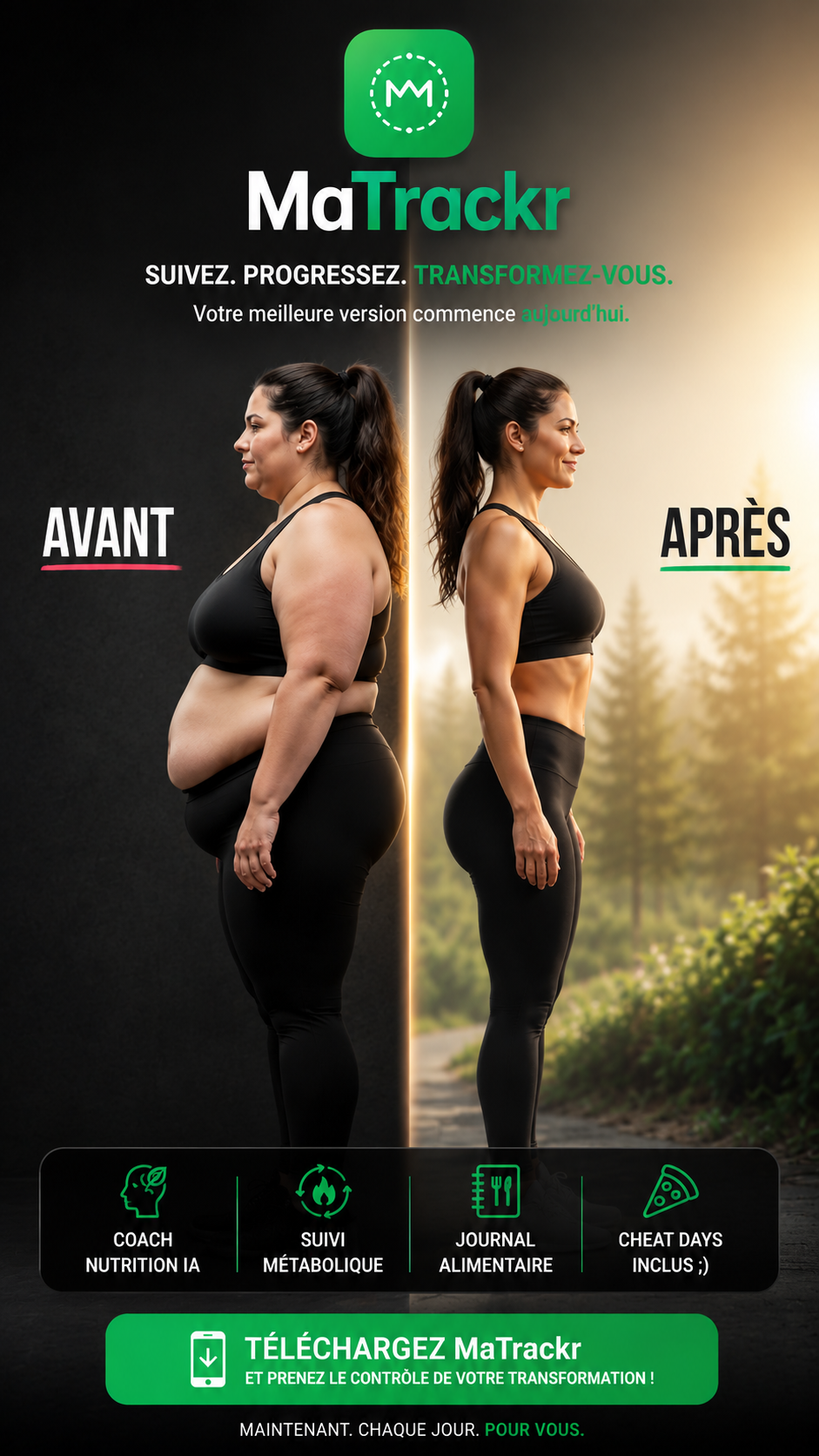 Transformation avant après MaTrackr